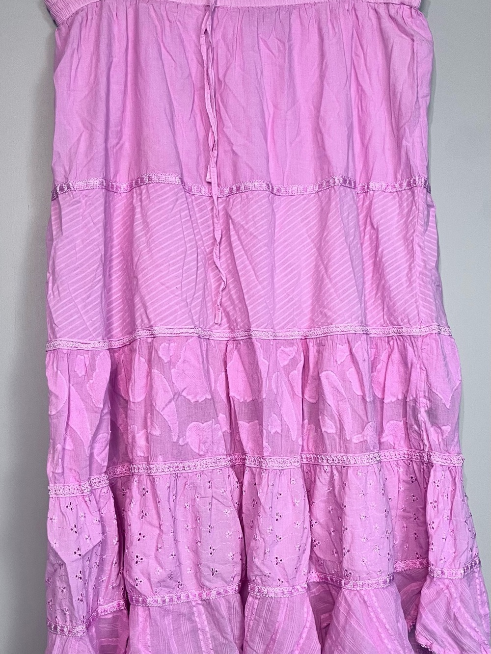Bell Air Pink Tiered Boho Peasant Skirt Women’s XL Cottagecore